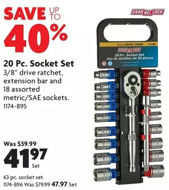 Home Hardware 20 pc. socket set | 63 pc. socket set offer