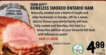 Farm Boy Farm boy boneless smoked ontario ham offer