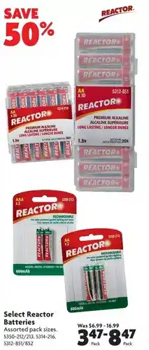Home Hardware Reactor batteries offer