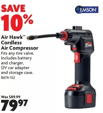 Home Hardware Air hawk cordless air compressor offer
