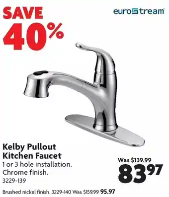 Home Hardware Kelby pullout kitchen faucet: chrome finish | brushed nickel finish offer