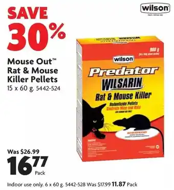 Home Hardware Mouse out rat & mouse killer pellets offer