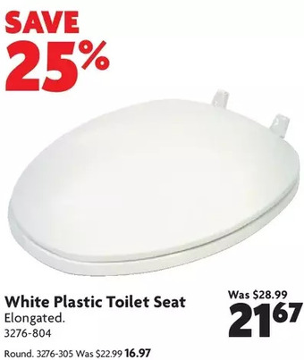 Home Hardware White plastic toilet seat: round | elongated offer