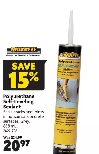 Home Hardware Polyurethane self-leveling sealant offer