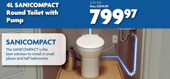 Home Hardware 4 l sanicompact round toilet with pump offer