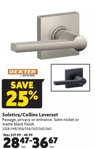 Home Hardware Solstice/collins leverset offer