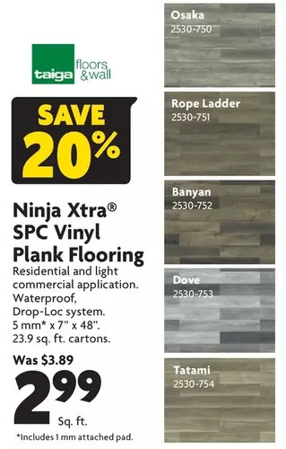 Home Hardware Ninja xtra spc vinyl plank flooring offer