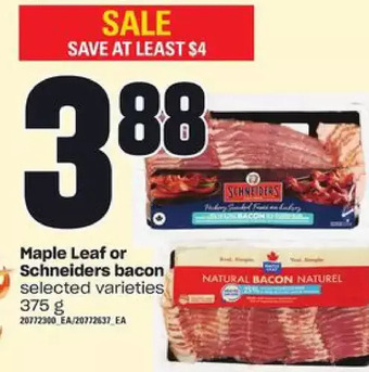 Loblaws Maple leaf or schneiders bacon offer
