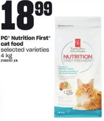 Loblaws Pc nutrition first cat food offer