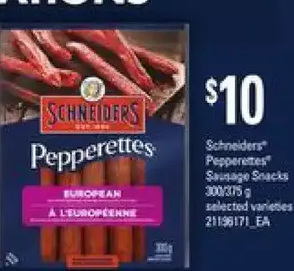 Loblaws Schneiders pepperettes sausage snacks offer