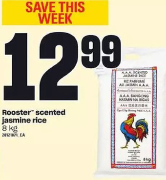 Independent Grocer Rooster scented jasmine rice offer