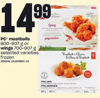 Independent Grocer Pc meatballs or wings offer