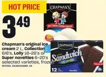 Independent Grocer Chapman's original ice cream, collection, lolly or super novelties offer