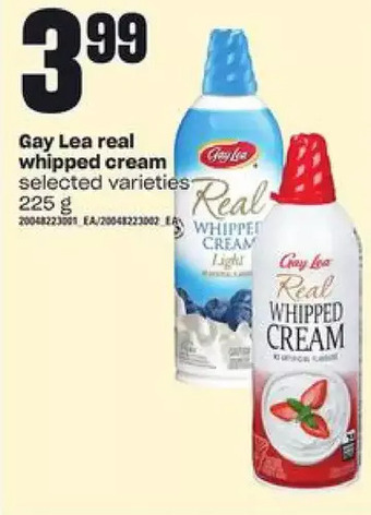 Independent Grocer Gay lea real whipped cream offer