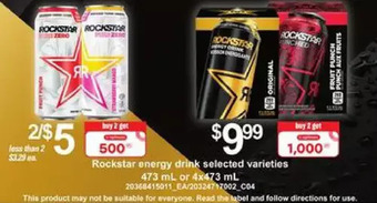 Independent Grocer Rockstar energy drink offer