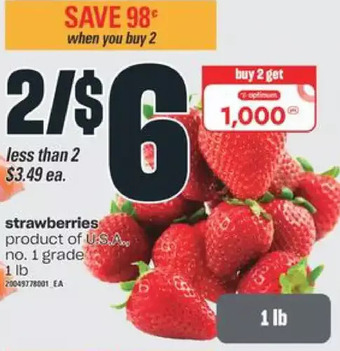 Valu-mart Strawberries offer