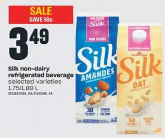 Valu-mart Silk non-dairy refrigerated beverage offer
