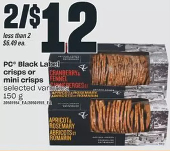 Valu-mart Pc black label crisps or mini crisps offer