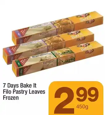 7 days bake it filo pastry leaves frozen