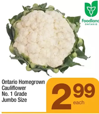 Highland Farms Ontario homegrown cauliflower offer