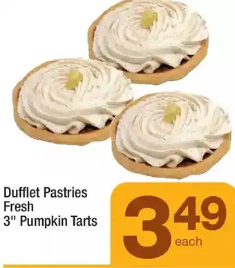 Highland Farms Duffet pastries fresh 3" pumkin tarts offer