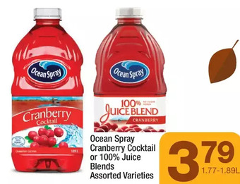 Highland Farms Ocean spray cranberry cocktail or 100% juice blends offer