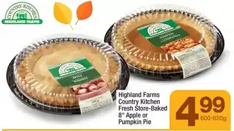 Highland Farms Highland farms country kitchen fresh store-baked 8" apple or pumpkin pie offer