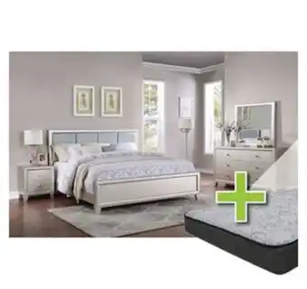 Aaron's 7 - piece omni queen bedroom set w/ woodhaven 8" tight top mattress, foundation & protectors offer