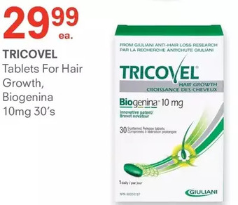 Guardian Pharmacy Tricovel tablets for hair growth, biogenina offer