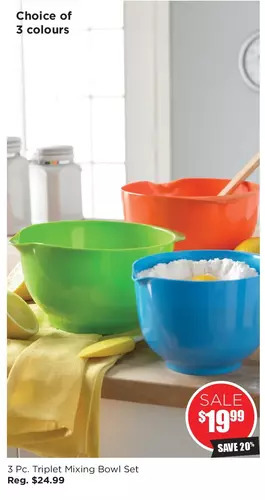 Kitchen Stuff Plus 3 pc. triplet mixing bowl set offer