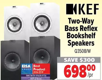 2001 Audio Video Kef two-way bass reflex bookshelf speakers offer