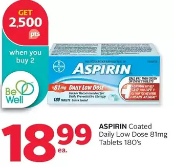 Rexall Aspirin coated daily low dose tablets offer