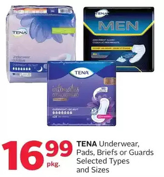 Rexall Tena underwear, pads, briefs or guards offer
