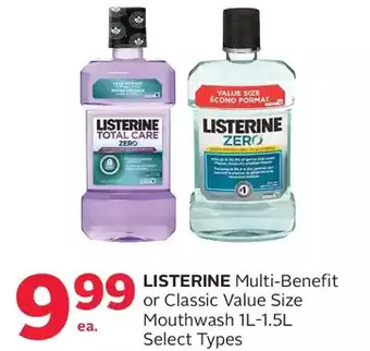 Rexall Listerine multi-benefit or classic value size mouthwash offer