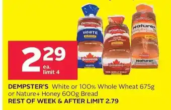 Rexall Dempster's white or 100% whole wheat or nature+ honey offer