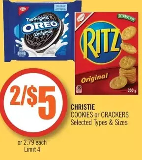 Shoppers Drug Mart Christie cookies or crackers offer