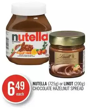 Shoppers Drug Mart Nutella or lindt chocolate hazelnut spread offer