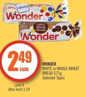 Shoppers Drug Mart Wonder white or whole wheat bread offer