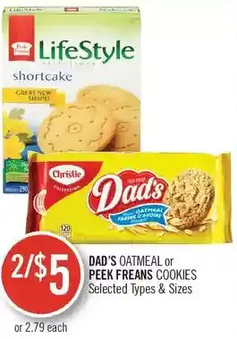 Shoppers Drug Mart Dad's oatmeal or peek freans cookies offer