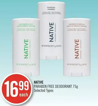 Shoppers Drug Mart Native paraben free deodorant offer