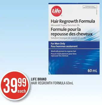 Shoppers Drug Mart Life brand hair regrowth formula offer