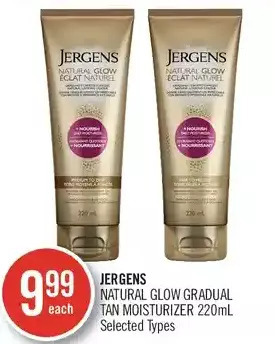 Shoppers Drug Mart Jergens natural glow gradual tan moisturizer offer