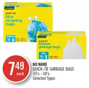 Shoppers Drug Mart No name quick-tie garbage bags offer