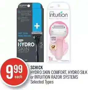 Shoppers Drug Mart Schick hydro skin comfort, hydro silk or intuition razor systems offer