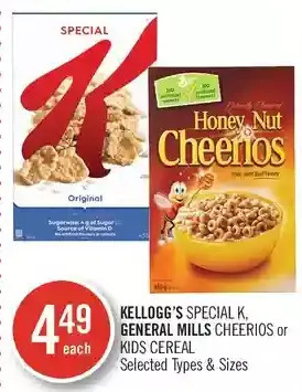Shoppers Drug Mart Kellogg's special k, general mills cheerios or kids cereal offer