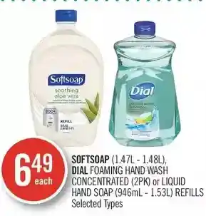 Shoppers Drug Mart Softsoap, dial foaming hand wash concentrated or liquid hand soap refills offer