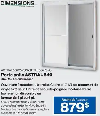 Patrick Morin Porte Patio Astral 540 offer