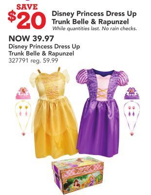 Toys R us Disney princess dress up trunk belle & rapunzel offer