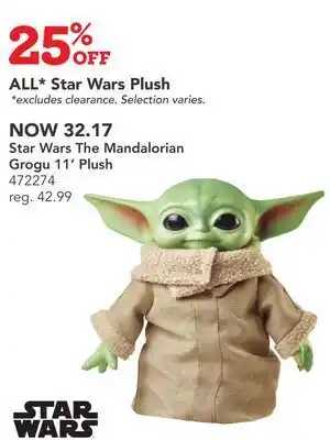 Toys R us Star wars the mandalorian grogu 11' plush offer