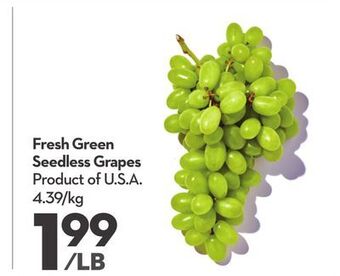 Longo's Fresh green seedless grapes offer